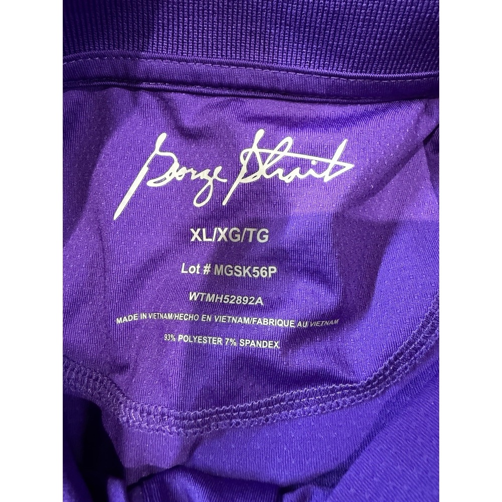 George Strait Purple Polo Shirt Men's XL Collared 93% Polyester Short Sleeve - Picture 3 of 4
